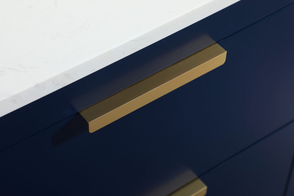 42" Single Bathroom Vanity, Blue, With Backsplash