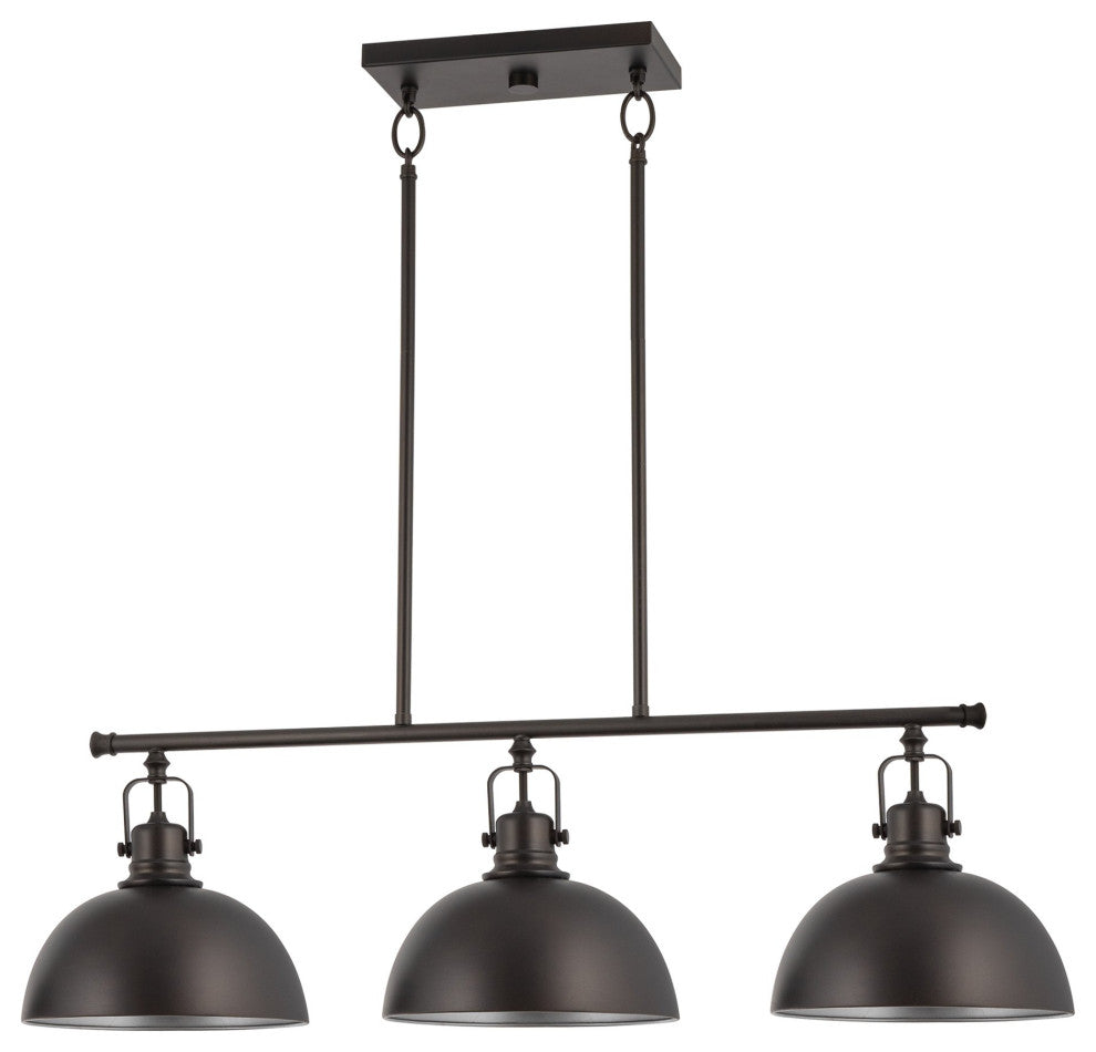 Kira Home Belle 34" Kitchen Island Light, Dome Shades, Swivel Joints, Oil Rubbed