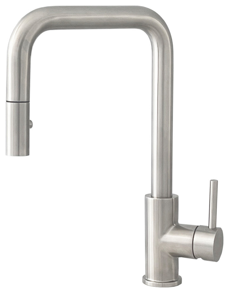 STYLISH Single Handle Pull-Down Dual Mode Kitchen Faucet Stainless Steel Brushed