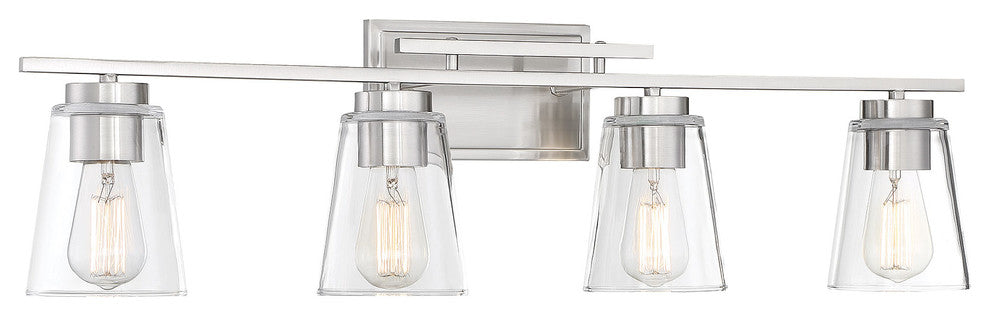 Calhoun Vanity Fixture, Satin Nickel, 4-Light