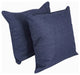25" Double-Corded Polyester Square Floor Pillows With Inserts, Set of 2, Azul