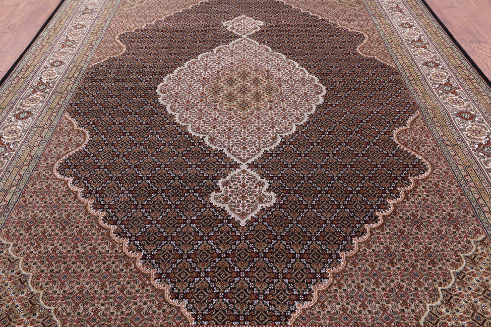 Persian Tabriz Handmade Wool & Silk Rug 8' 11" X 12' 2" - Q13004