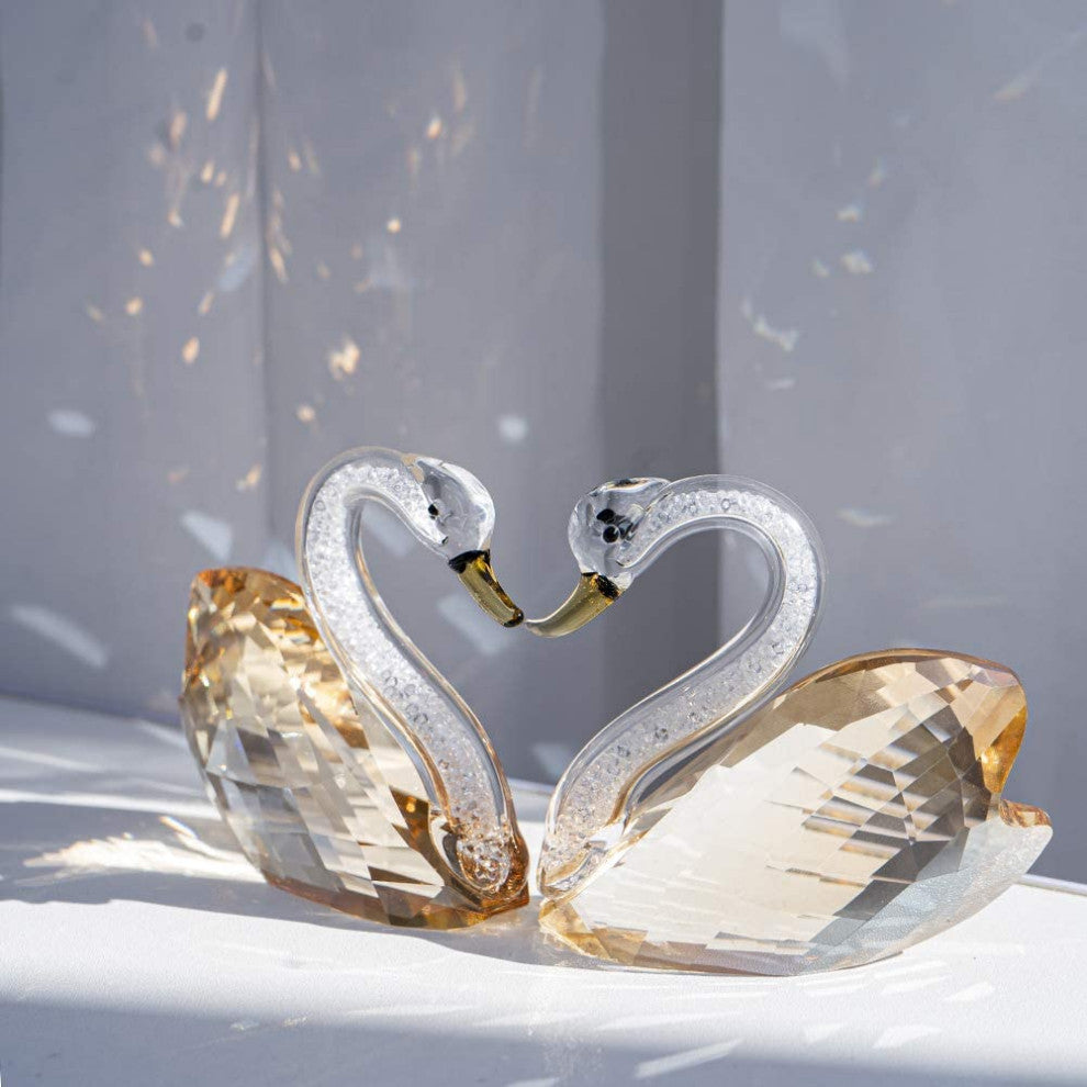 Crystal Swan Figurine Decorative Statue