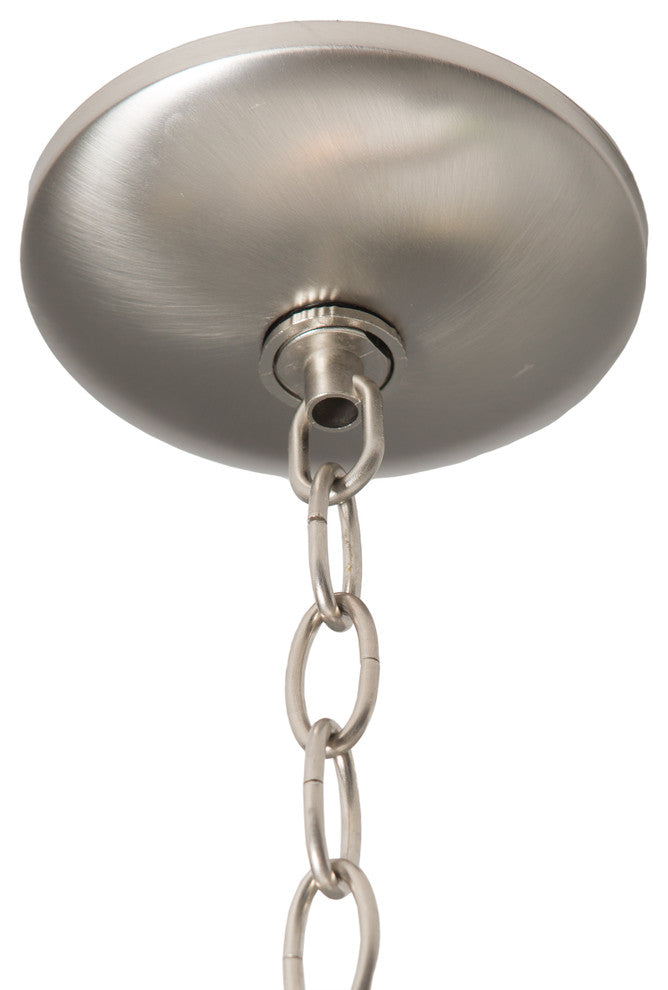 2-Lights Inverted Pendant, Satin Nickel Finish