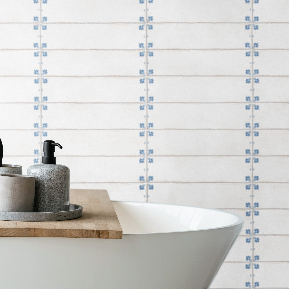 Crackle Cream Decor Ceramic Wall Tile, White
