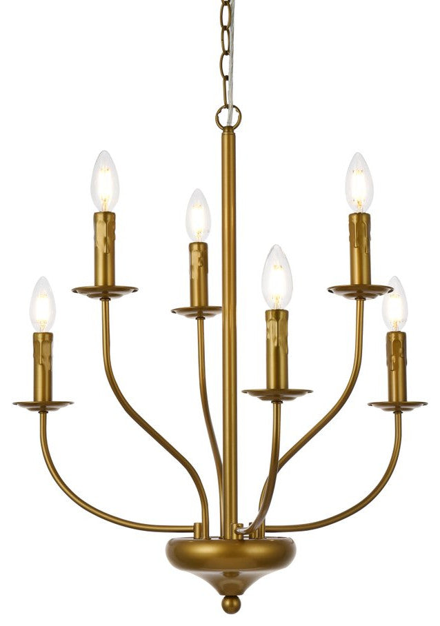 Winston 6-Light Pendant, Brass