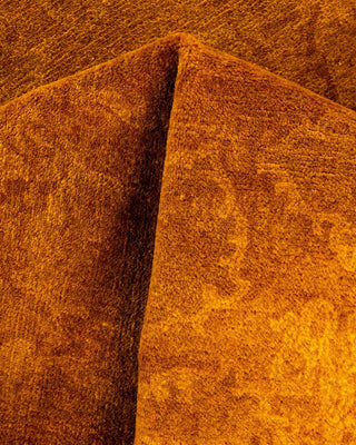 Overdyed, One-of-a-Kind Hand-Knotted Area Rug Gold, 4'1"x4'1"