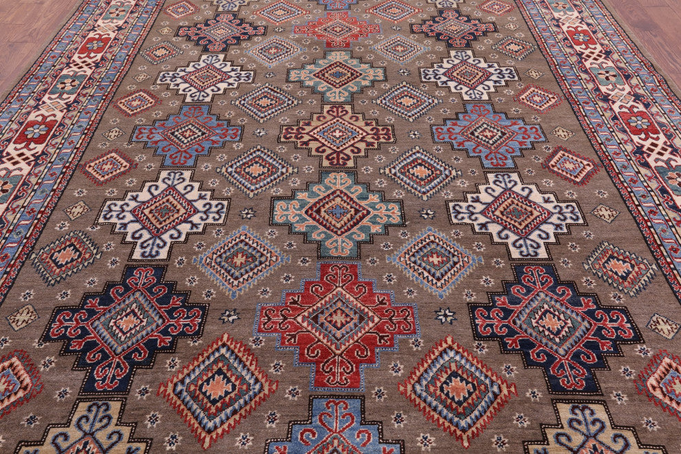 9' 1" X 12' 1" Handmade Super Kazak Wool Rug Q9505