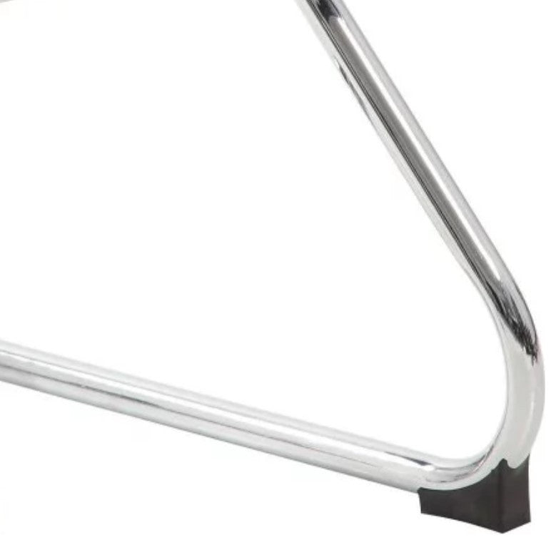 Elegant Office Chair, Chrome Plated Frame & Unique Channeled Mid Back, Black