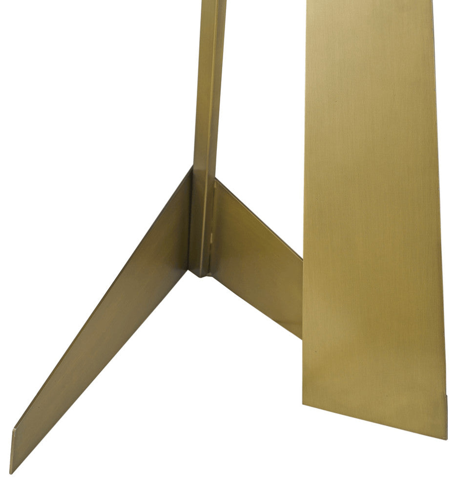 60" Brass Traditional Shaped Floor Lamp With White Novelty Shade