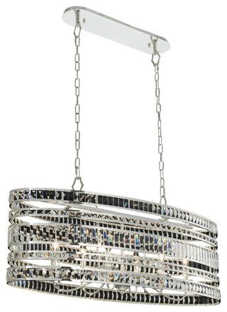 6 Light Contemporary Island Light by Allegri, Polished Silver, 20"