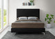 Geri Velvet Upholstered Bed, Black, Full