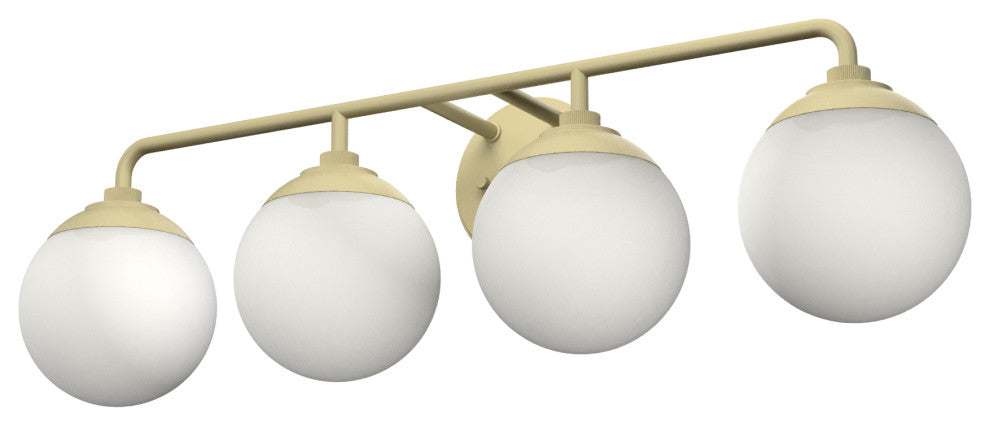Hunter Hepburn Painted Modern Brass 4-Light Vanity Wall Fixture
