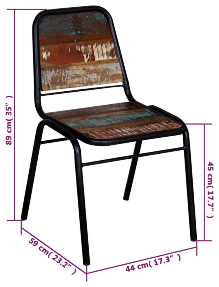 vidaXL Dining Chairs 2 pcs Solid Reclaimed Wood