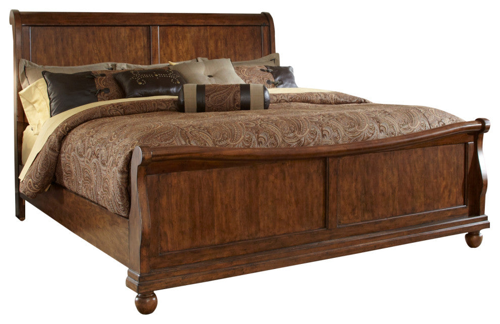 Liberty Furniture Rustic Traditions King Sleigh Bed in Rustic Cherry 589-BR-KSL