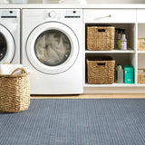 Dash & Albert Herringbone Navy Machine Washable Rug, Blue, 3' x 5'