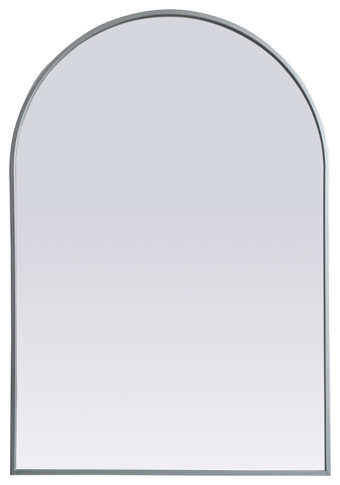 Metal Frame Arch Mirror 27X40 Inch, Silver