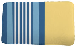 Sail, Sun, & Fun Beach Shack Stripe Print Bath Mat, Yellow, 21"x34"