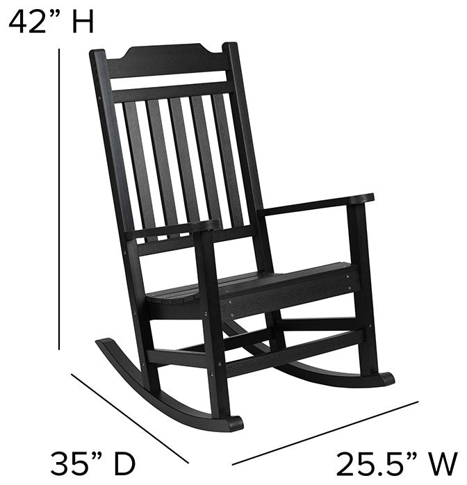 Set of 2 Winston All-Weather Faux Wood Rocking Chair, Black