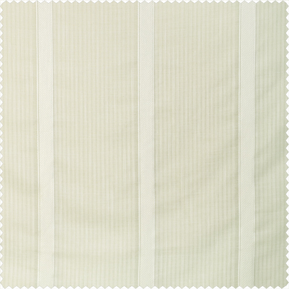 Antigua Off White Striped Linen Sheer Curtain Single Panel, 50"x84"