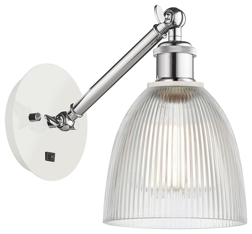 Innovations 317-1W-WPC-G382 1-Light Sconce, White and Polished Chrome
