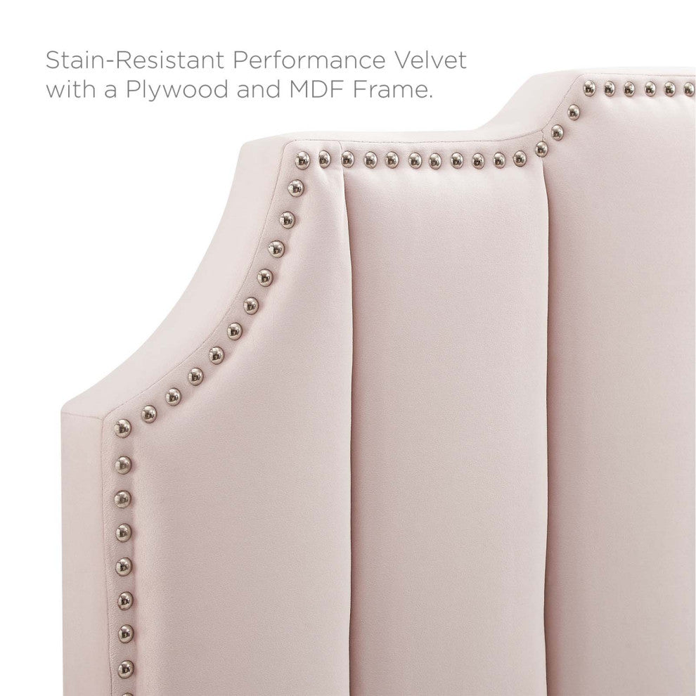 Headboard, Twin Size, Velvet, Pink, Modern Contemporary, Bedroom Master Suite