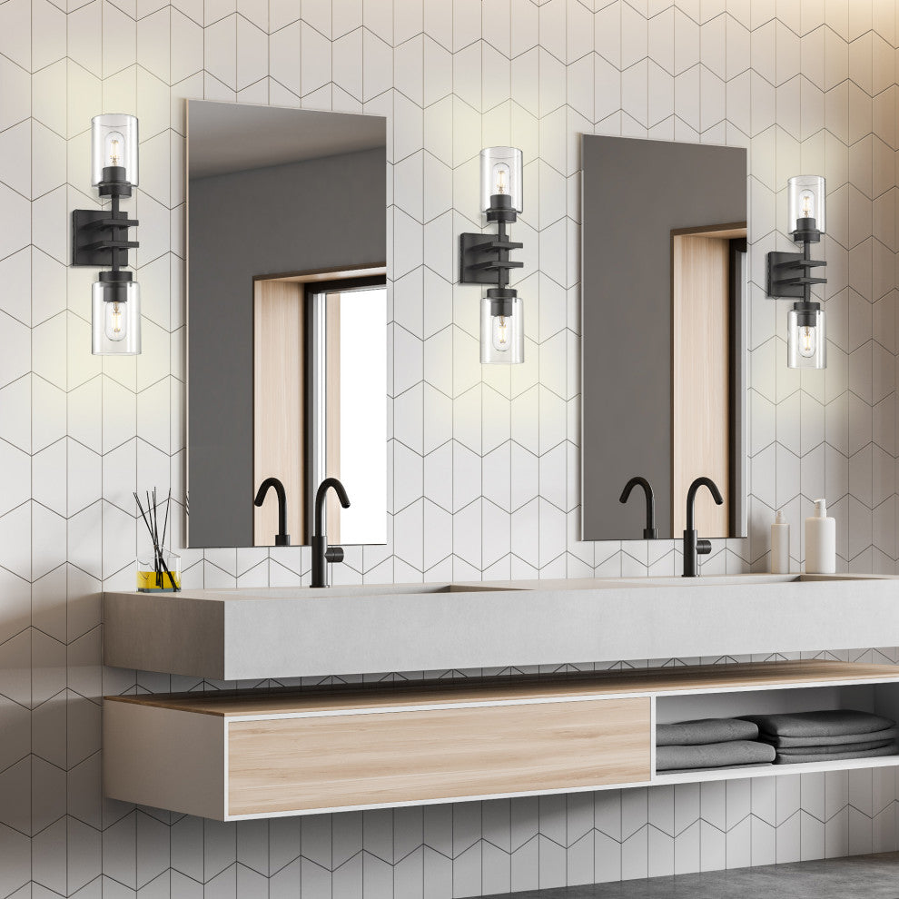 Tribeca 2-Light Wall Sconce With Matte Black Shade