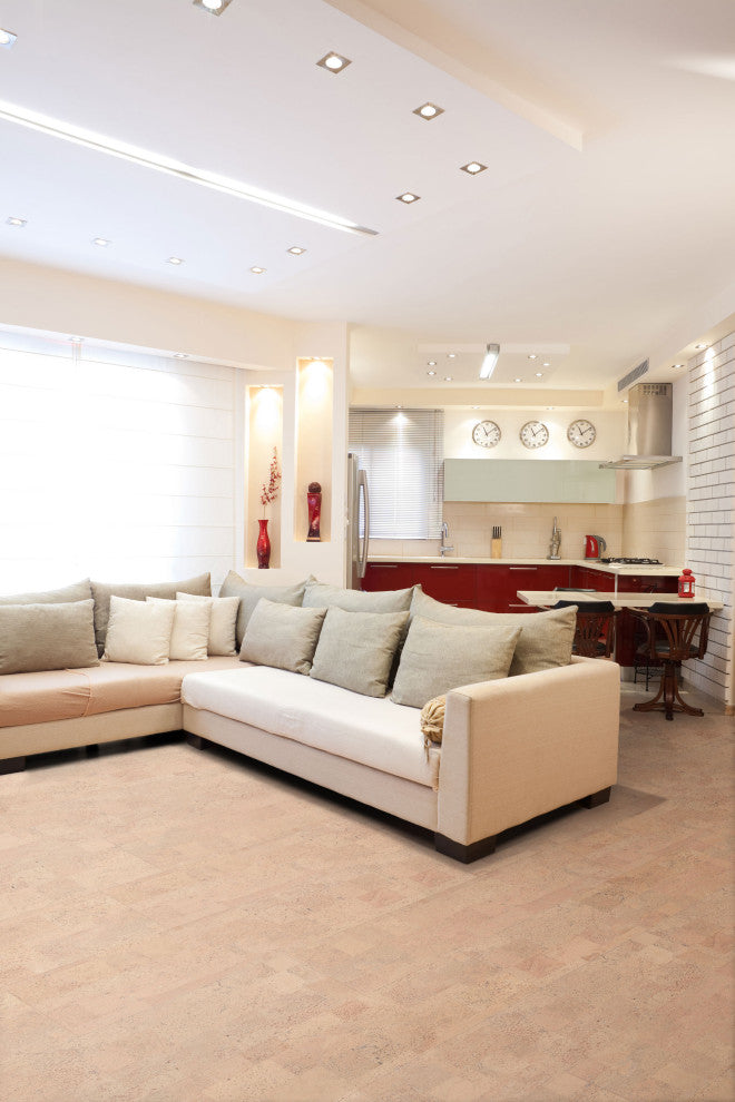 Assortment Engineered Cork Planks Flooring, Aphrodite Creme