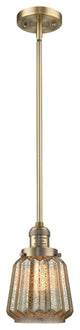 Chatham 1-Light LED Mini Pendant, Brushed Brass, Glass: Mercury Plated