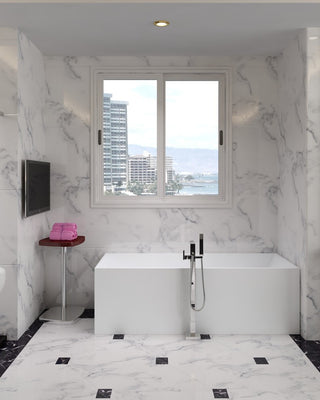 ADM Rectangular Freestanding Bathtub, Glossy White, 61.4"