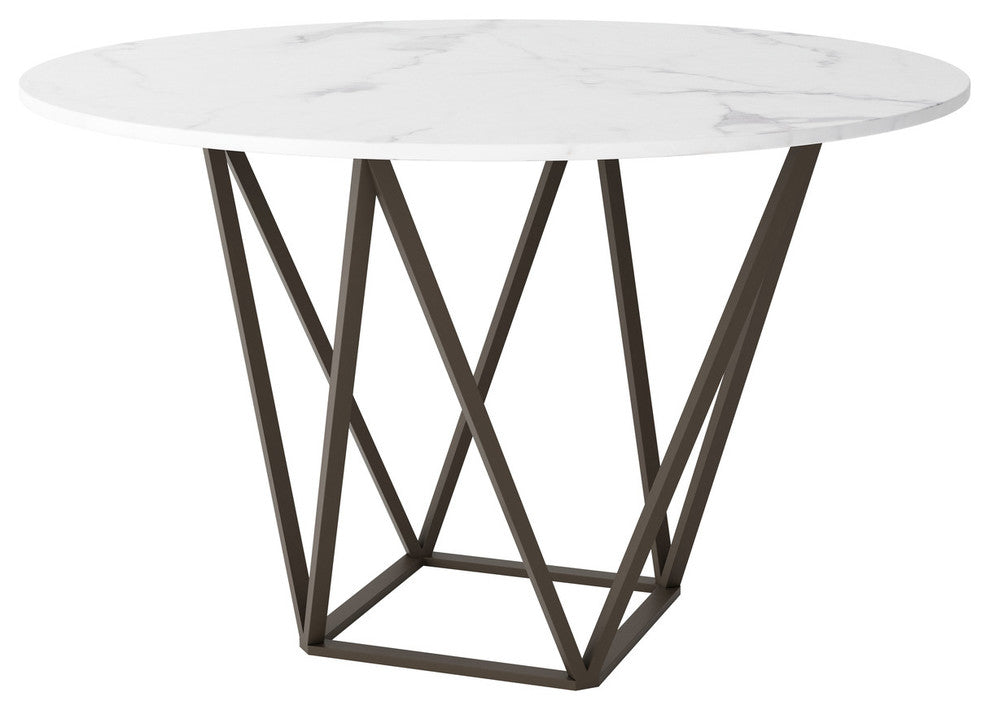 Tintern Dining Table White & Antique Brass