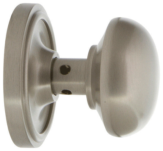 Classic Rosette Privacy New York Knob, Satin Nickel
