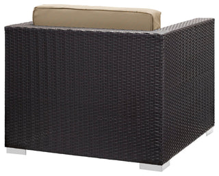 Modway Convene 5-Piece outdoor Patio Sectional Set, Espresso Mocha