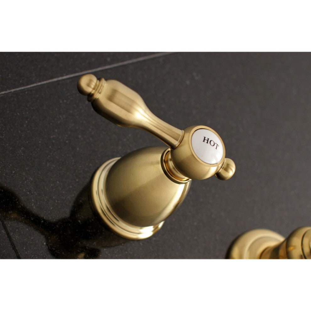 KS7027TAL Two-Handle Wall Mount Tub Faucet, Brushed Brass