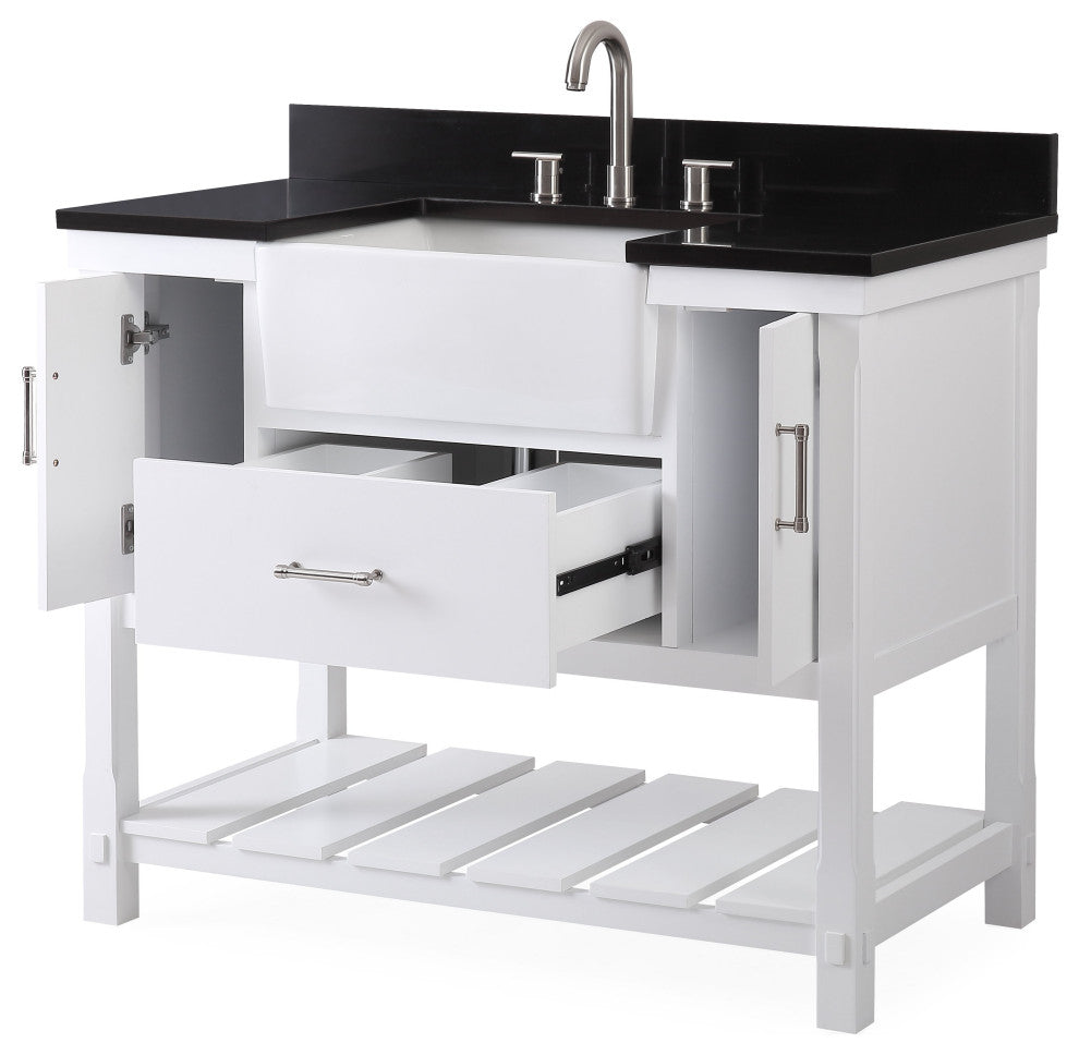 42" Kendia Farmhouse Sink Bathroom Vanity GD-7042-WT42-GT