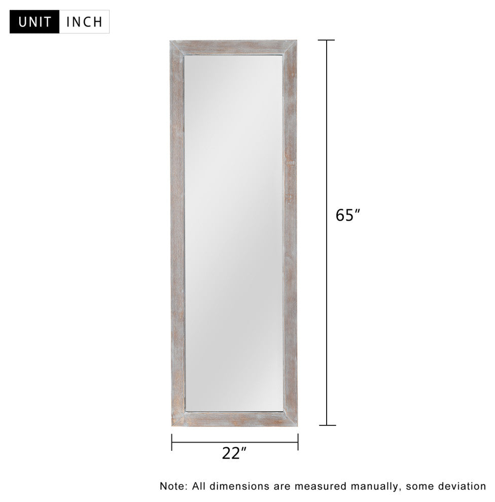 Brushed Light Brown Wooden Mirror