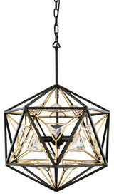 Varaluz 353P03 Marcia 3 Light 18"W Crystal Pendant - Matte Black / French Gold