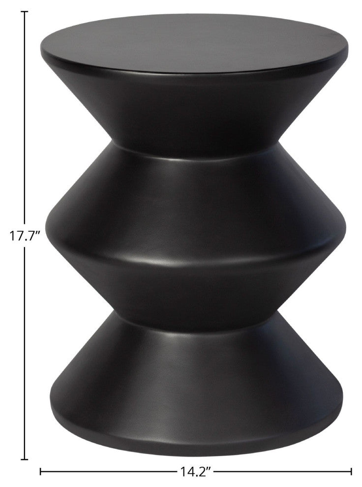 Misha Concrete Inverted Side Table, Black