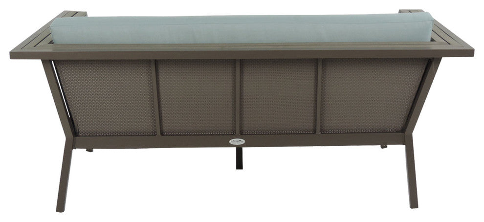 Riviera Geo Loveseat With Sunbrella Fabric cushions, Canvas Black