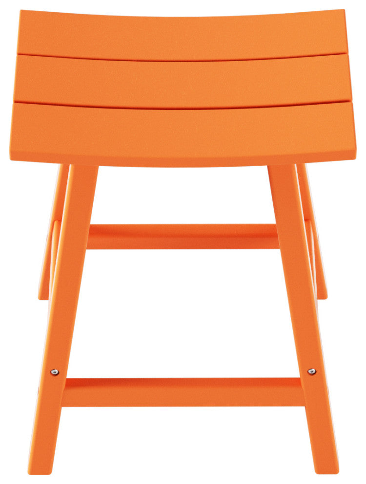 WestinTrends 24" Outdoor Patio Adirondack Plastic Counter Stool, Saddle Seat, Orange