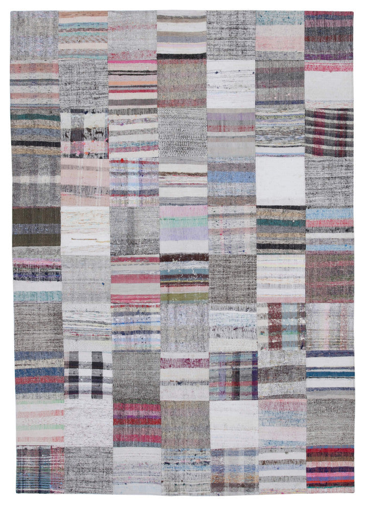 Rug N Carpet - Handmade Anatolian 7' 0'' x 9' 11'' Rustic Patchwork Kilim Rug