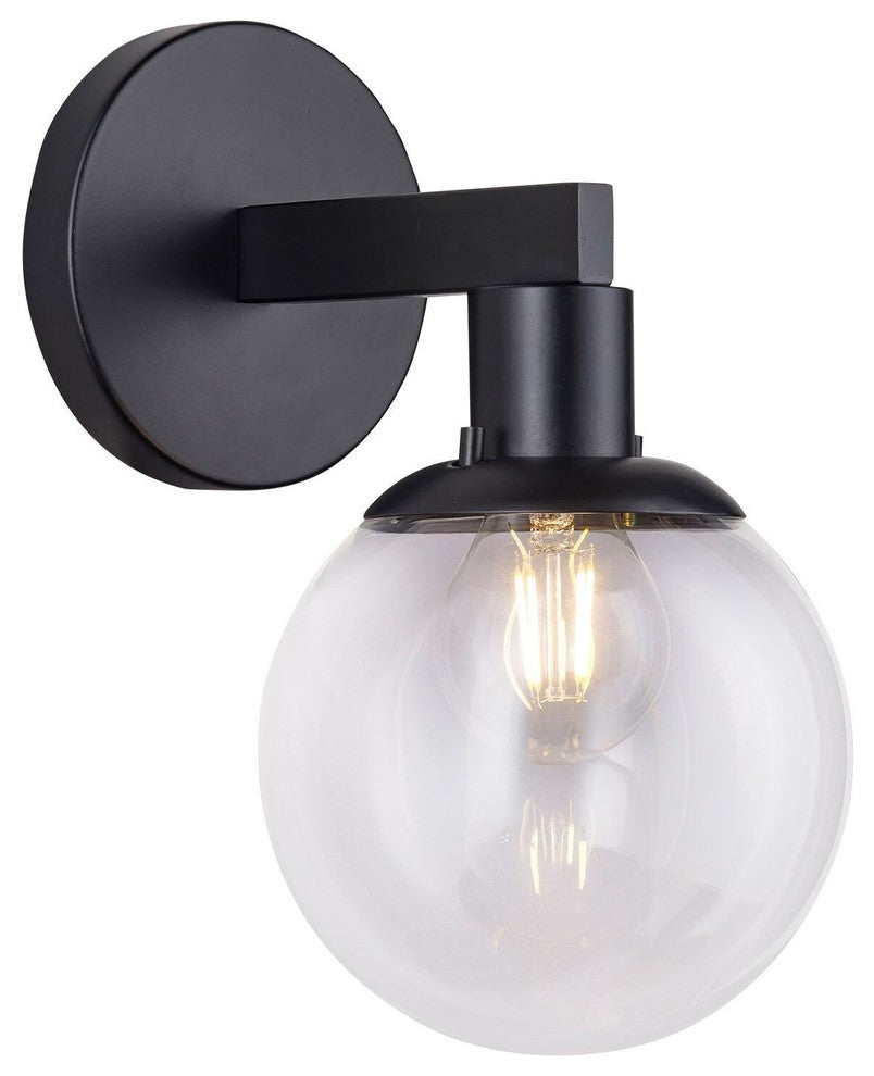 Sferra Wall Sconce with Bulb, Black