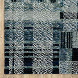 Aegina Distressed Plaid Area Rug, Blue, 10' X 13'2"