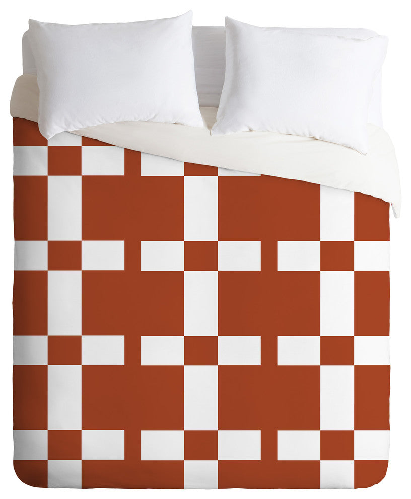 Vy La Cross Rust Duvet Cover Set, Queen