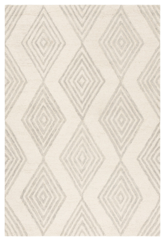 Safavieh Blossom Collection BLM111A Rug, Ivory/Silver, 4' x 6'