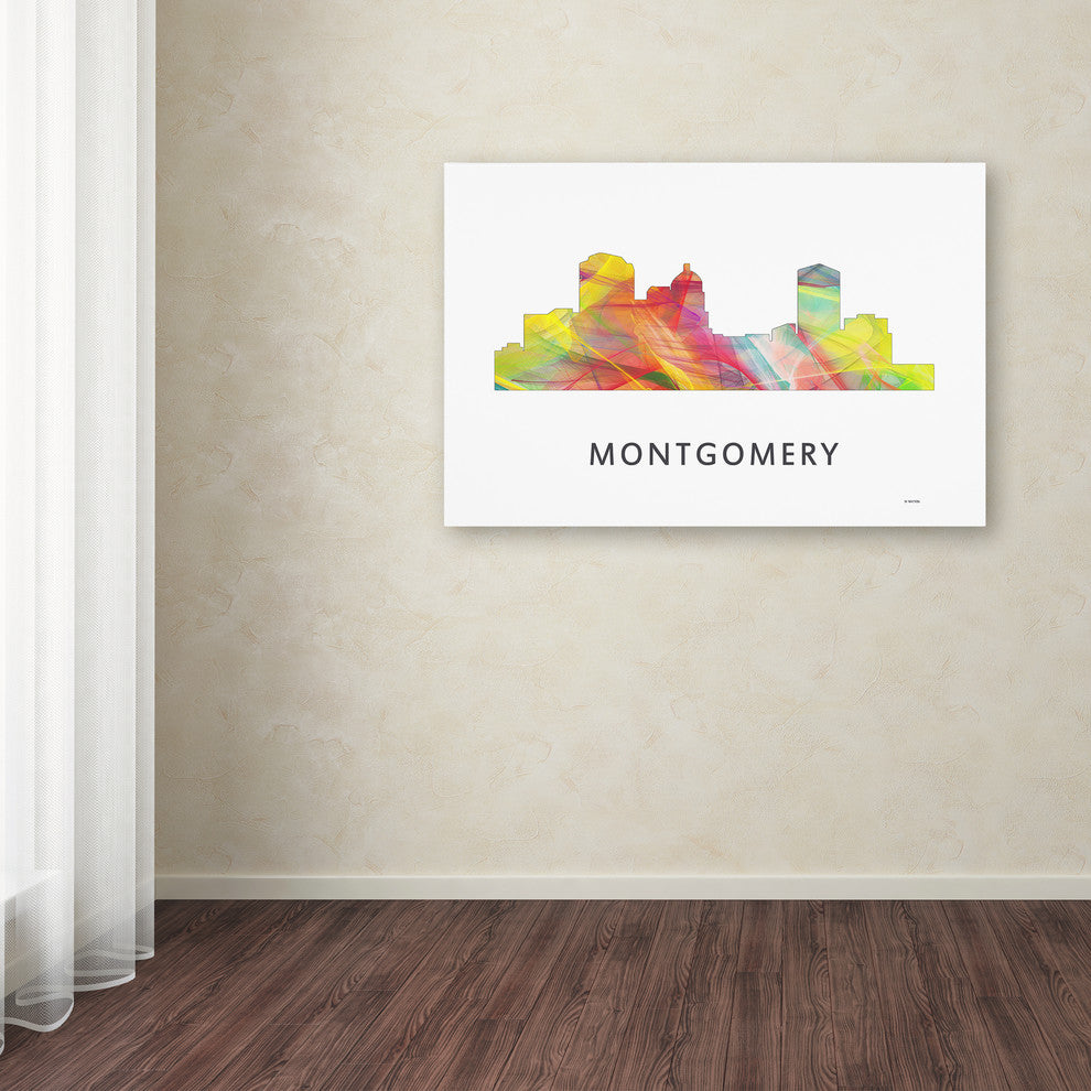 'Montgomery Alabama Skyline Wb-1' Canvas Art, 19x12