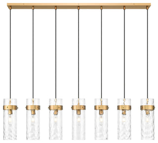 Z-Lite 7002P5-7L Fontaine 7 Light 57"W Linear Chandelier - Matte Black