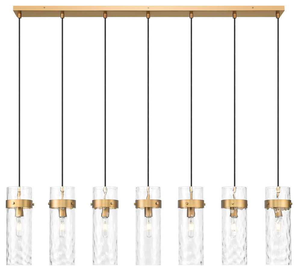 Z-Lite 7002P5-7L Fontaine 7 Light 57"W Linear Chandelier - Matte Black