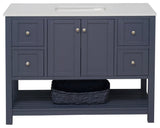 Kitchen Bath Collection Lakeshore 48" Vanity, Marine Gray, Engineered White