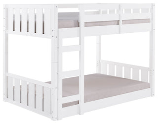 Traditional Twin over Twin Solid Wood Stackable Slat Bunk Bed "“ White